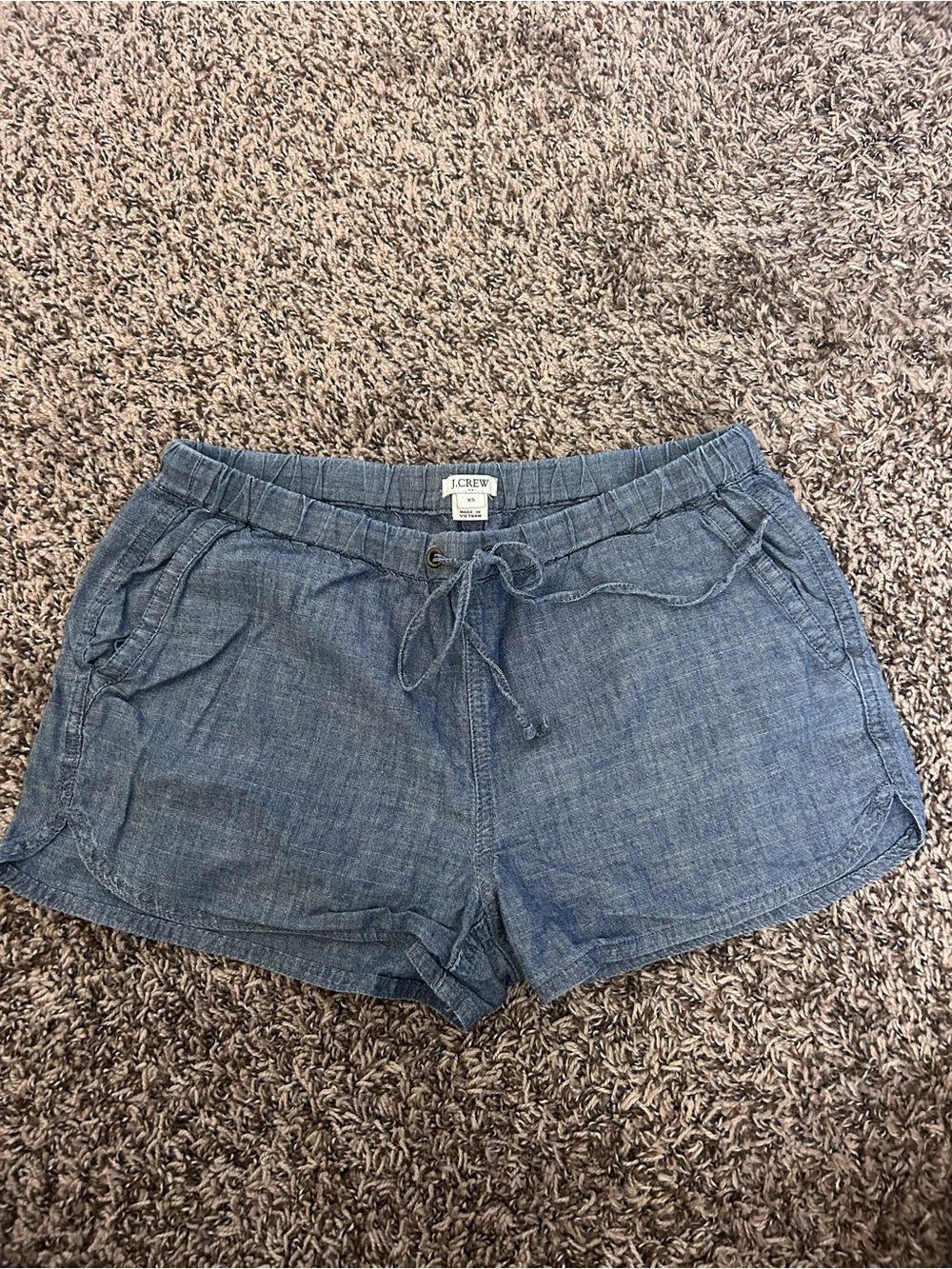 J. Crew Light Blue Chambray Drawstring Casual Shorts